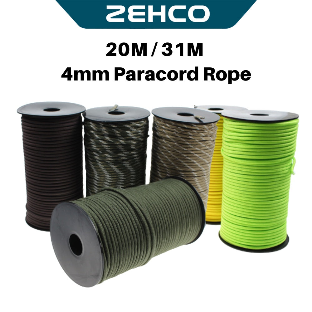 20M & 31M Paracord Rope 4mm 550 Military Standard 9 Cores Parachute Ro –  Zehco