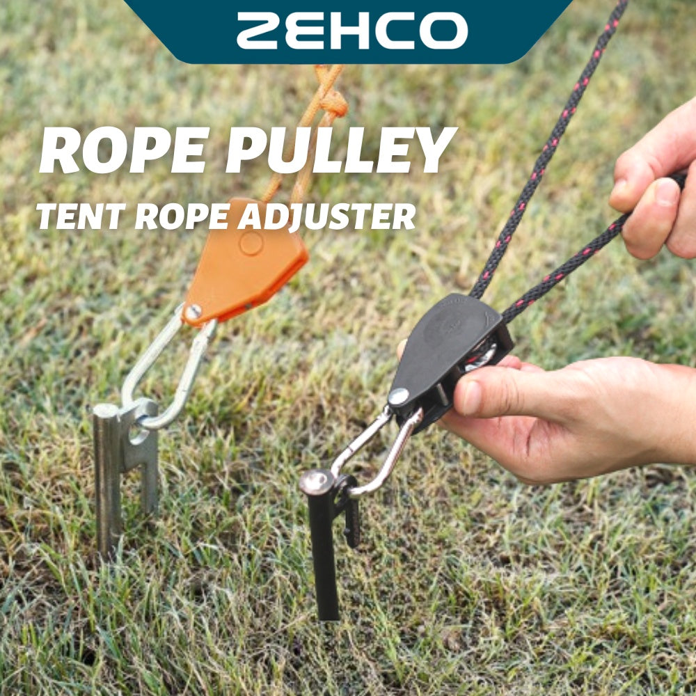Outdoor Camping Pulley Adjuster 2M Camping Tent Rope Buckle Adjustable –  Zehco