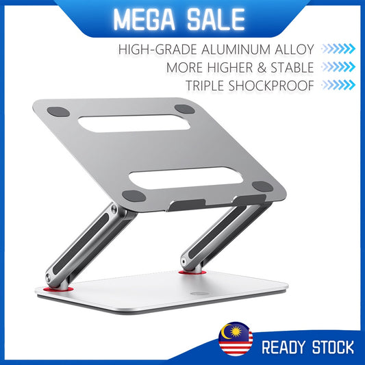 Laptop Stand Aluminum Alloy Riser Ergonomic Foldable Adjustable Load 10KG Non Slip Laptop Holder for PC Notebook