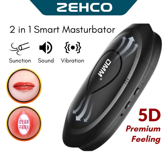 DMM 4th Gen Smart Masturbator Cup Sex Toy For Men Vacuum / Voice / Vibrator 3D Real Texture Vagina Sex Toy 智能电动飞机杯