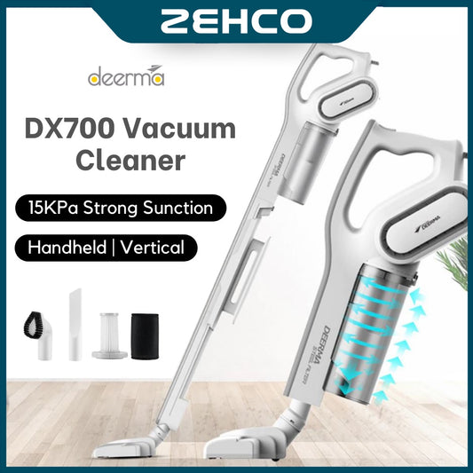 Deerma DX700 Vacuum Cleaner 15Kpa Strong Suction 600W 2 In 1 Handheld | Vertical Household Vacuum Cleaner 吸尘机