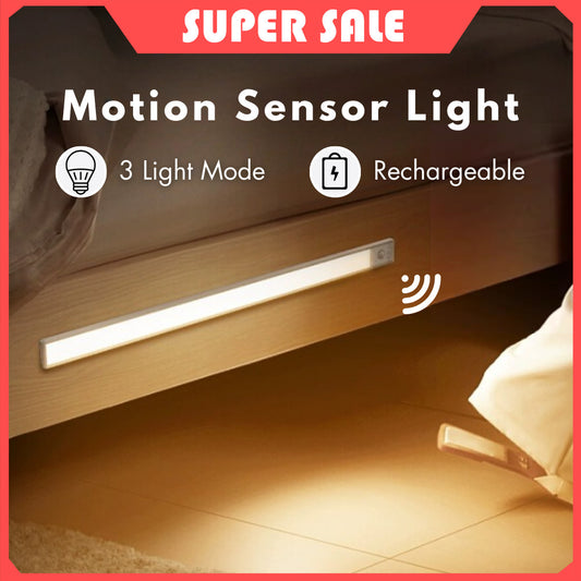 Magnetic Motion Sensor Light 3 Color LED Night Light Rechargeable Portable 20/30/40/50cm 人体感应灯